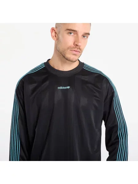 Μακρυμάνικη μακρύς μπλούζα Adidas Originals από ζέρσεϋ μαύρο