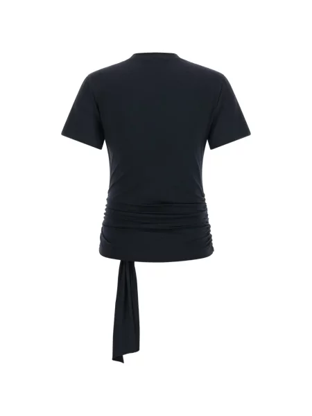 Tricou 7 For All Mankind cu volane negru