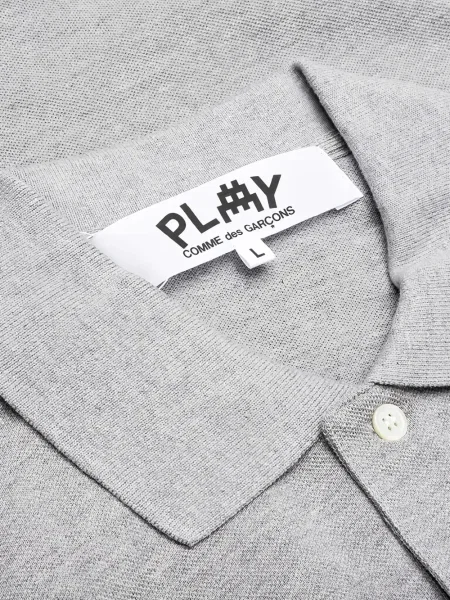 Поло тениска Comme Des Garçons Play със сърца сиво