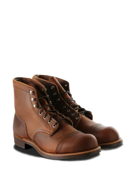 Боти Red Wing Shoes с връзки с дантела червено