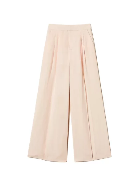Pantaloni Twinset cu picior lat roz