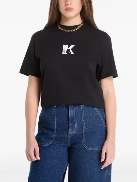Tricou Karl Lagerfeld Jeans cu imagine negru