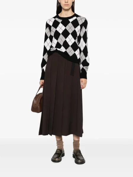 Pulover Lisa Yang cu model argyle negru