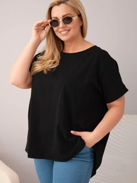 Bluză Kesi Włoski cu mâneci scurte negru