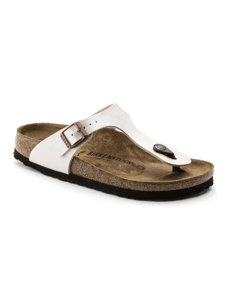 Klapki Birkenstock z perełkami białe