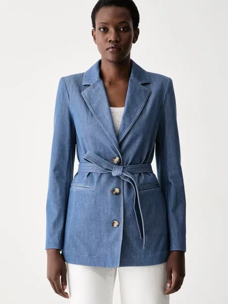MM by Max Mara sacou pentru femei din denim MMLODISSEA albastru