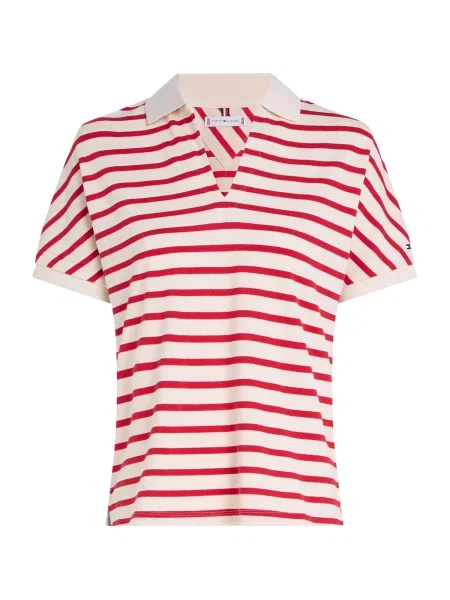 TOMMY HILFIGER Tričko / krvavě červená béžová