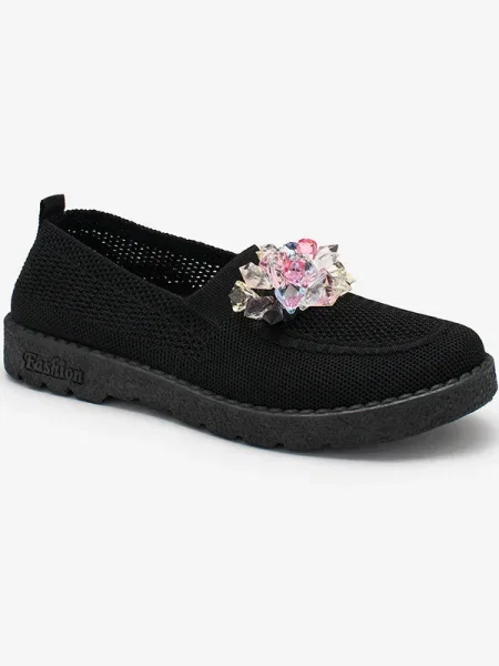 Mocasini Resti de cristal negru