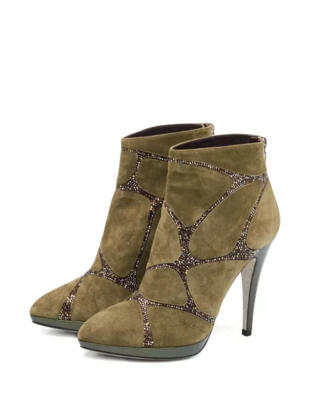 Botine Rene Caovilla din piele de căprioară verde