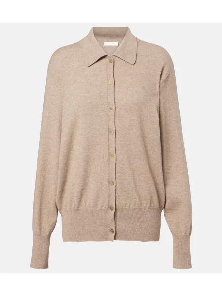 Cardigan The Row din cașmir maro