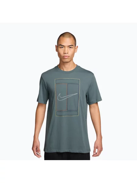 Férfi póló Nike Court Heritage mineral slate. Méret: M zöld