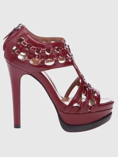 Шкіряні босоніжки Alaïa бордові
