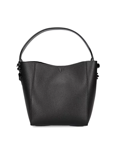 Mała mały torebka bucket Christian Louboutin skórzana czarna