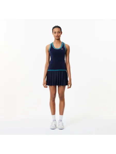 Lacoste Sukienka Flare Fit Strappy biały