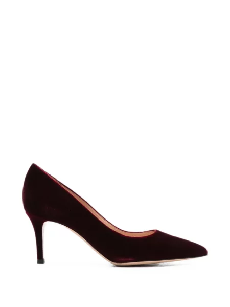 Pantofi cu toc Gianvito Rossi de catifea roșu