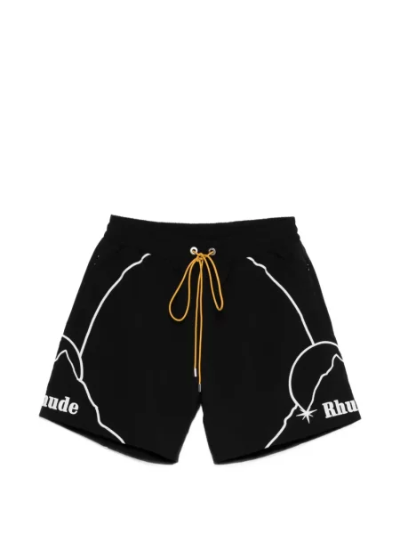 Kratke hlače Rhude s autogramom s vezicama crna