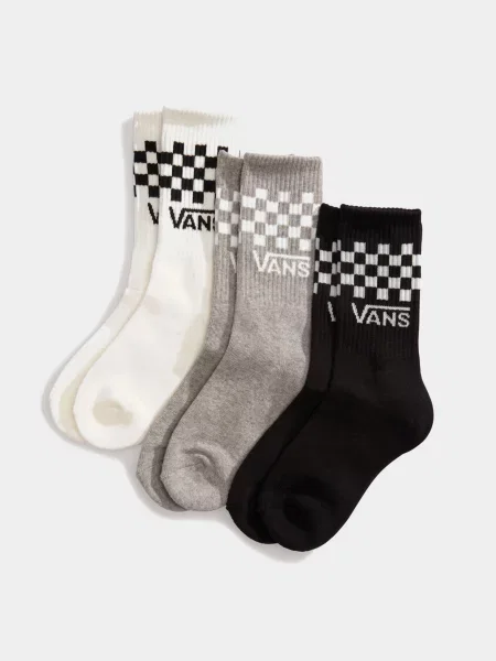 Vans CLASSIC CHECK CREW Набір шкарпеток Для хлопчиків Білий/чорний Бавовна/поліестер/еластан білі