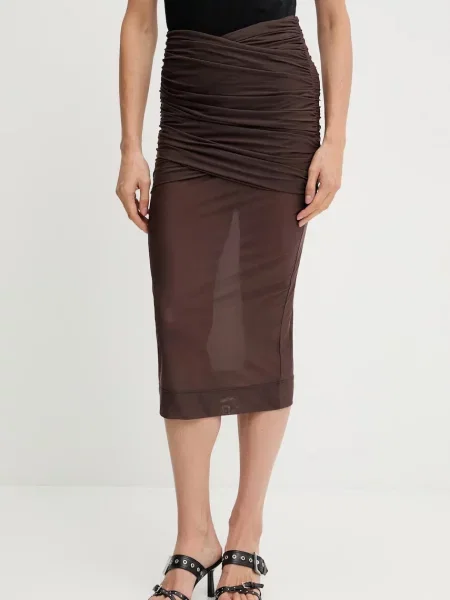 Aniye By fustă midi drept maro