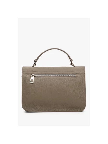 Сумка-портфель шкіряна темно-сіра Estro сірий