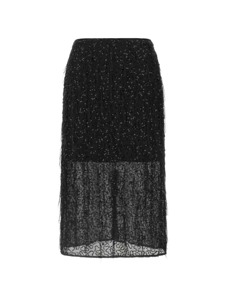 Fustă midi Twinset cu paiete negru