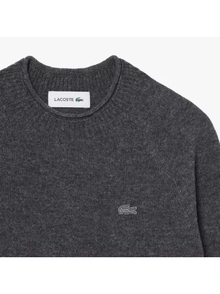 Lacoste Wełniany Sweter I Dzianina 3D szary