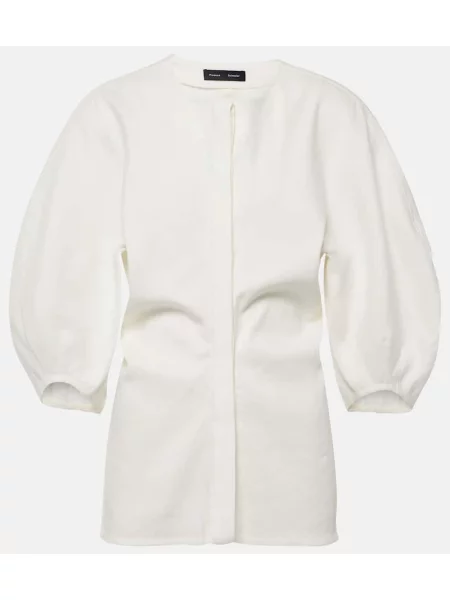 Lniany top Proenza Schouler biały
