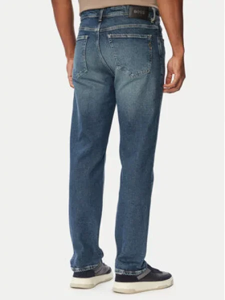 BOSS Jeans hlače Ogden Mornarsko Straight Fit modra