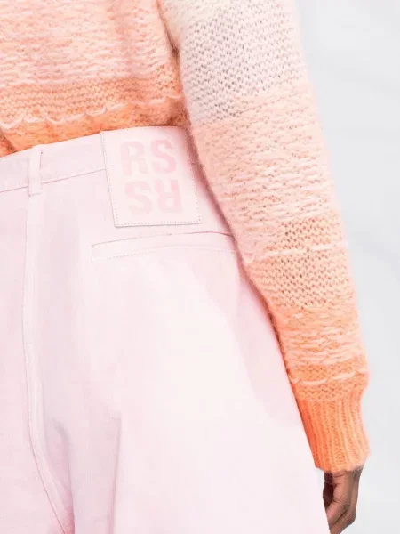 Szorty jeansowe Raf Simons plisowane różowe