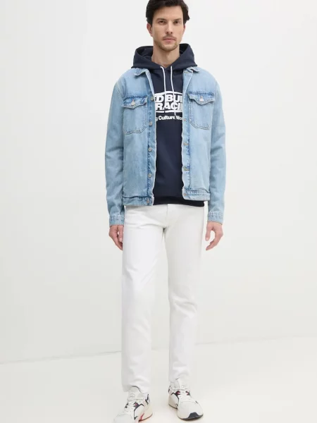 Red Bull Racing x Pepe Jeans bluza LOGO PIPING HOODY granatowy z kapturem z nadrukiem czerwona