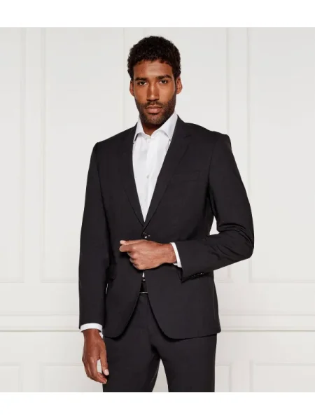 BOSS BLACK Gyapjú zakó H-Huge-MM fekete