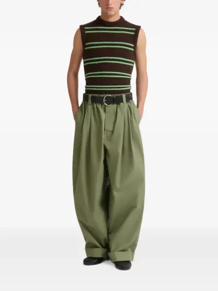 Pantaloni Marni din canvas verde