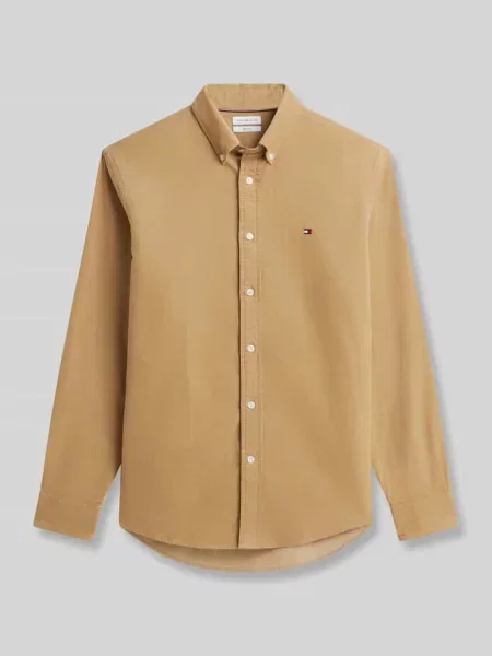 Koszula casualowa o kroju regular fit z czystej bawełny Tommy Hilfiger beżowa