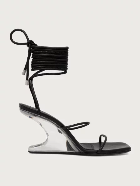 Rick Owens Lilies Cantilever 8 σανδάλια πλατφόρμες Γυναικεία δερμάτινα μαύρο