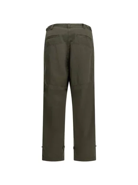 Pantaloni cargo A.presse cu model herringbone verde