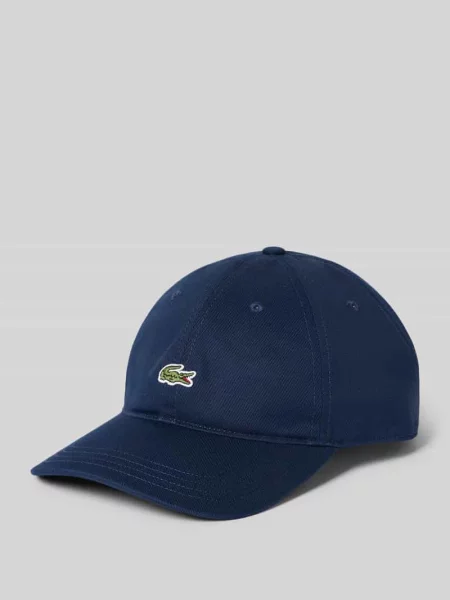 Lacoste czapka z daszkiem granatowy z aplikacją niebieska
