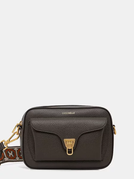 Coccinelle geantă crossbody pentru femei din piele verde