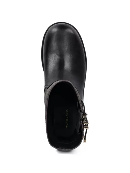 Fustă din piele Michael Michael Kors cu model paisley cu autograf negru
