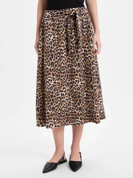 Spódnica midi z wiązanym model ‘OPHIA’ Soyaconcept beżowa