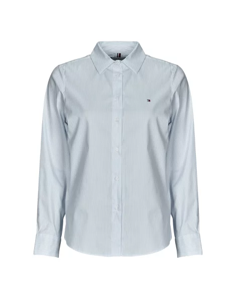 Bluza Tommy Hilfiger poplin modra