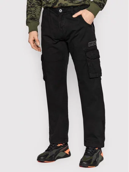 Alpha Industries Παντελόνι υφασμάτινο Jet Straight Fit μαύρο