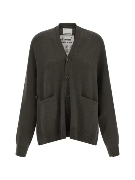 Kardigan Extreme Cashmere z kaszmiru z dekoltem w serek brązowy