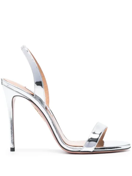 Sandale Aquazzura din piele argintiu