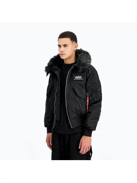 Bunda Alpha Industries Inc. s kapucňou čierna