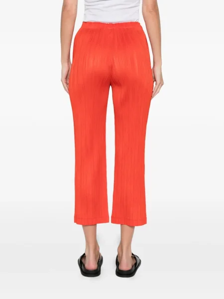 Pantaloni Pleats Please Issey Miyake plisate roșu