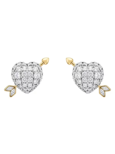 Swarovski Auskarai auksas skaidri sidabrinė