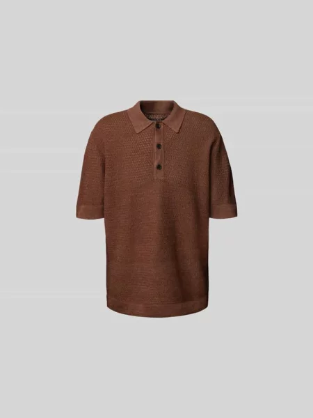 Koszulka polo o kroju relaxed fit z imitacji dzianiny Wood Wood granatowe