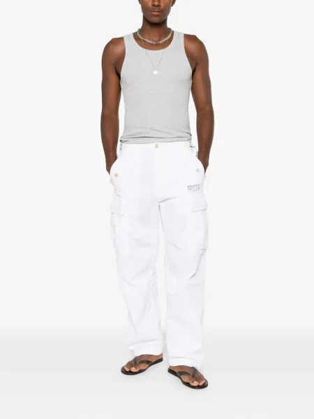 Pantaloni Dsquared2 cu autograf alb