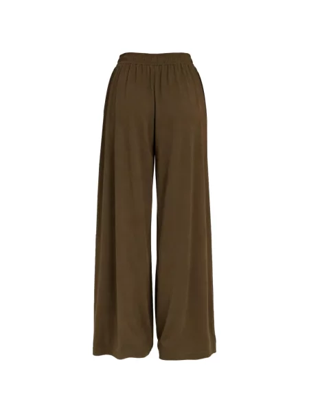 Pantaloni palazzo Eleh cu cordon maro