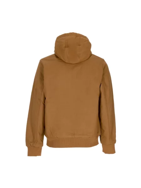 Kurtka Carhartt Wip z kapturem z logo brązowa