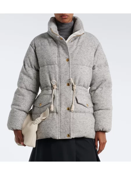Geacă cu puf Moncler de lână gri